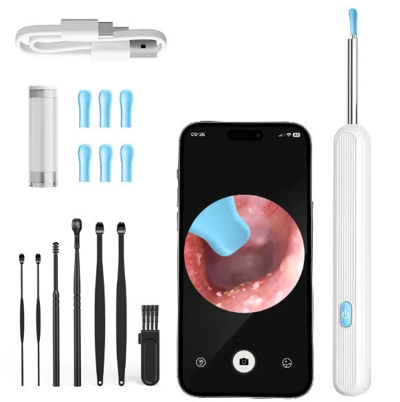 Safe, reusable smart ear wax removal tool(White) designed for effective cleaning without the risks of cotton buds. Perfect for clear hearing and ear health.